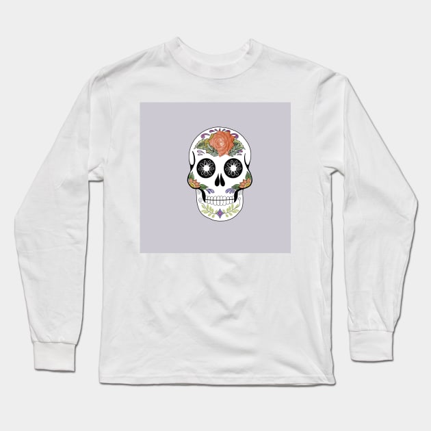 Sugar Skull Long Sleeve T-Shirt by booksquirm